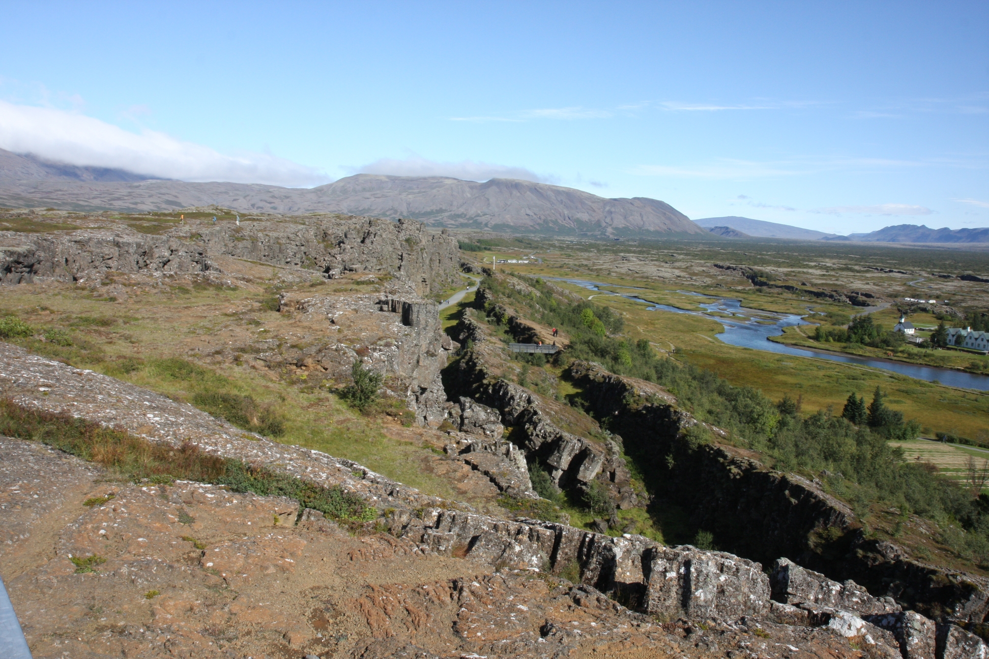 Here is the place where American continent splits from Eurasian. And still does it - 2 cm per year btw